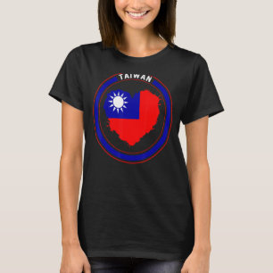 Camiseta Taiwan Flag Heart Support Chinês Taiwan