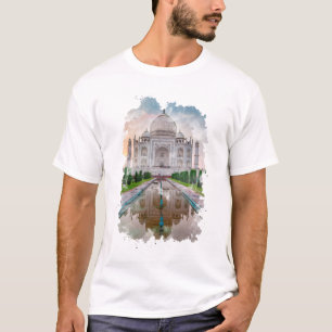 Camiseta Taj Mahal India Watercolor Art