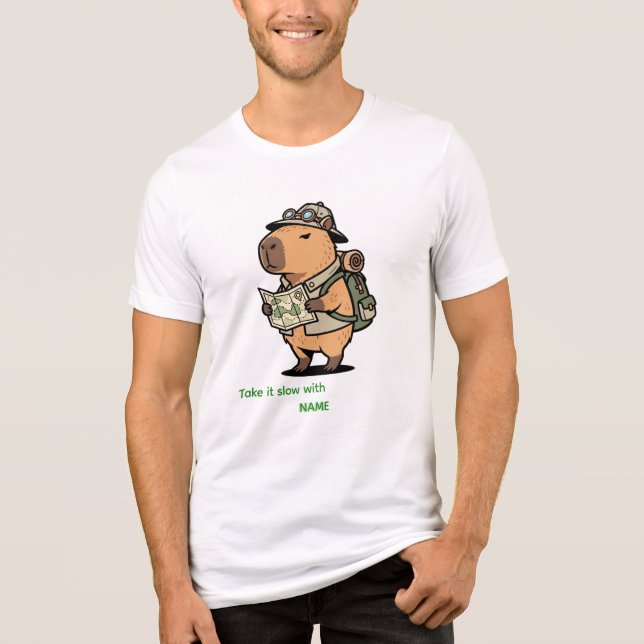 Camiseta Take It Slow Capybara Tee – Customizable (Frente)
