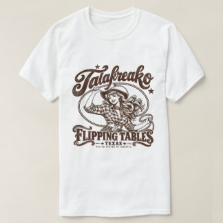 Camiseta Talafreako Virando Mesas Cowgirl – Vintage Engraça