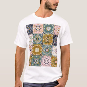 Camiseta Talavera Indian: Patchwork, Ethnic Mosaic.