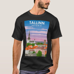 Camiseta Talinn Estônia Vintage Poster de viagens Retroativ