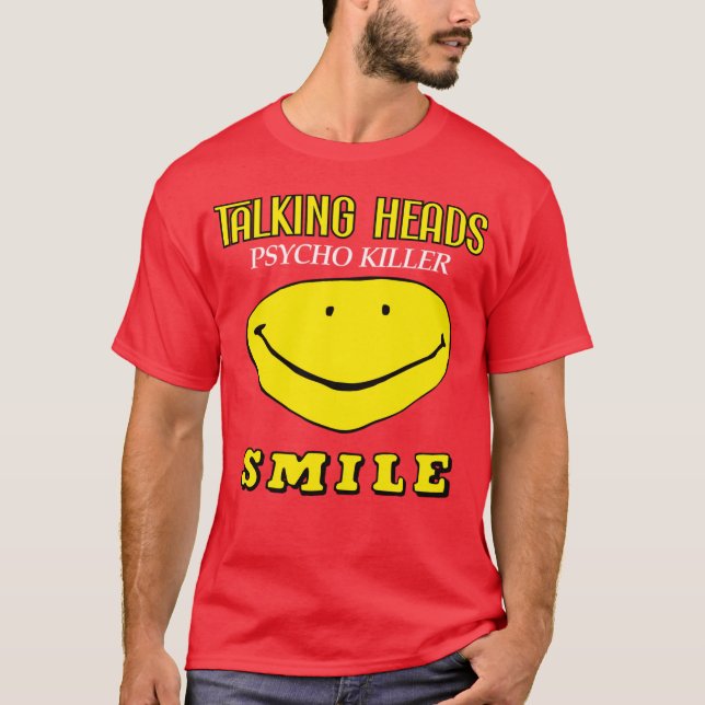 Camiseta Talking Heads Psycho Killer Smiley Dark New Wave D (Frente)