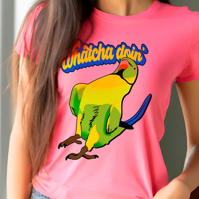 Camiseta Talking Indian Ringneck Parrot Funky Bird Cool Pet (Criador carregado)