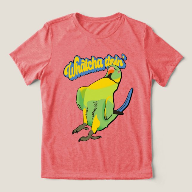 Camiseta Talking Indian Ringneck Parrot Funky Bird Cool Pet (Design frontal)