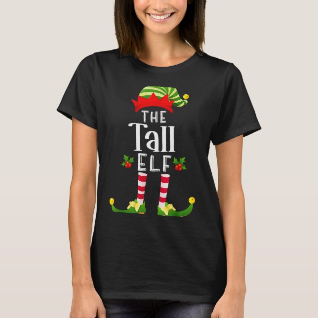 Camiseta Tall Christmas Elf Matching Pajama X-mas Party  (Frente)
