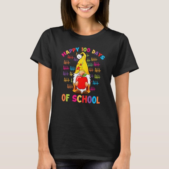 Camiseta Tally Marks Happy 100th Day Of School Gnome Studen (Frente)