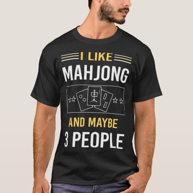Camiseta Talvez 3 Pessoas Mahjong Majong Mah Jong Mah Jongg (Frente)