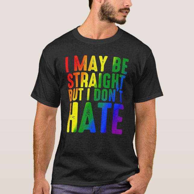 Camiseta Talvez eu seja Hetero, mas não odeio o Rainbow L (Frente)