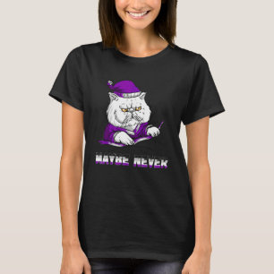 Camiseta Talvez Nunca Asexualidade Gato Bravo Bandeira Asex