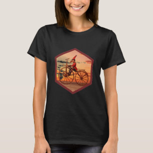 Camiseta Tamanduá Antropomórfico Andando de Bicicleta Antig