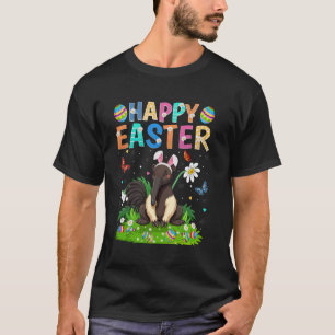 Camiseta Tamanduá Feliz Caça ao Ovo de Páscoa Orelha de Coe