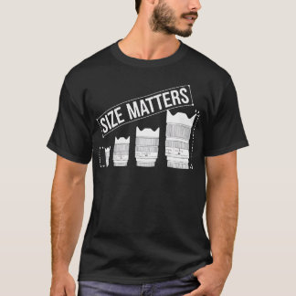 Camiseta Tamanho da lente da câmera de fotografia é importa