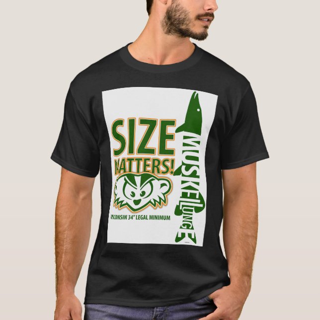 Camiseta Tamanho do Muskellunge Importa (Frente)