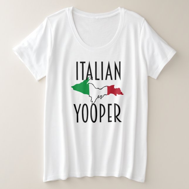 Camiseta Tamanho do Yooper Plus Italiano (Frente do Design)