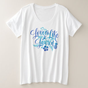 Camiseta Tamanho Mais Amor Branco Como Lauren Hibiscus Flow