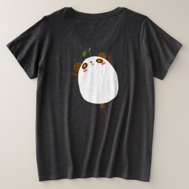 Camiseta Tamanho Plus Design Fofo de Panda (Verso do Design)