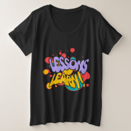 CAMISETA TAMANHO PLUS LIÇÕES DE SALPICOS DE TINTA