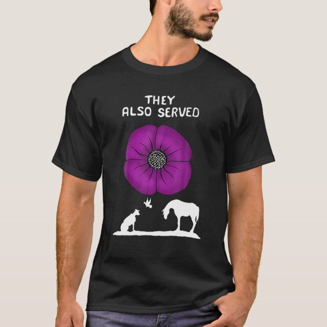 Camiseta Também Serviram Animais De Papoila Roxo (Frente)