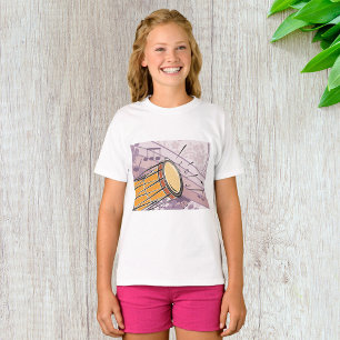 Camiseta Tambor Bongo Tradicional Com Notas Musicais