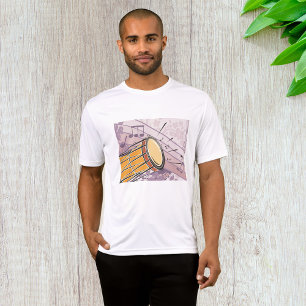 Camiseta Tambor Bongo Tradicional Com Notas Musicais