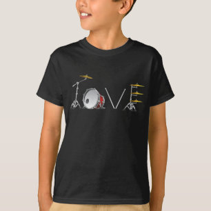 Camiseta tambor conjunto amor bateria tambores música banda