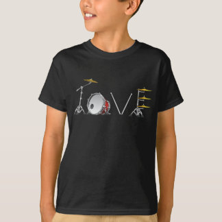 Camiseta tambor conjunto amor bateria tambores música banda