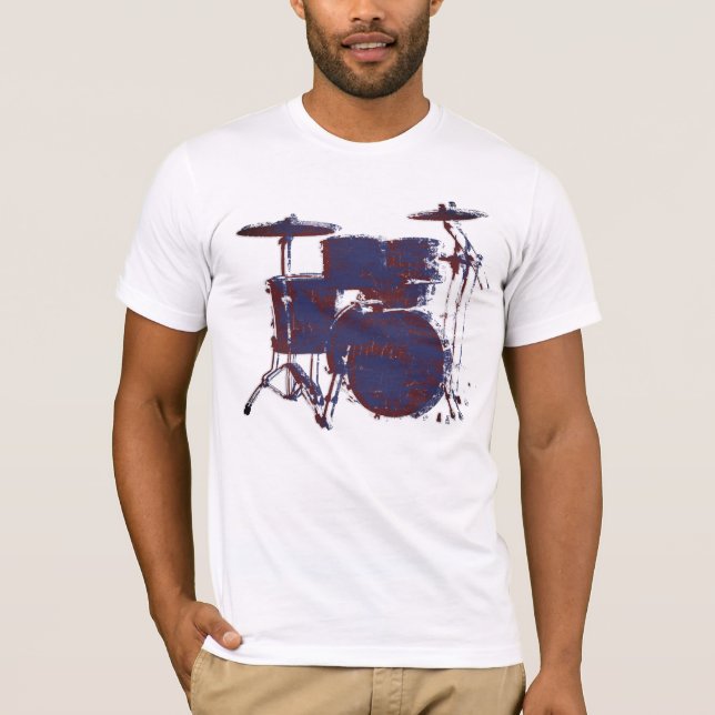 Camiseta Tambor de Na moda de Drummer de Rock (Frente)