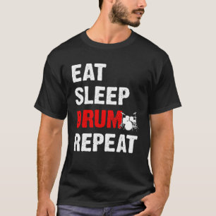 Camiseta Tambor De Repouso Repetir Drummer De Drumagem