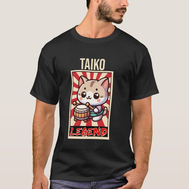 Camiseta Tambor de Taiko Japonês Tradicional (Frente)