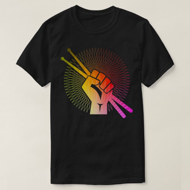 Camiseta Tambor Drummer Coloca Presente de Arrasta Retroati (Frente do Design)