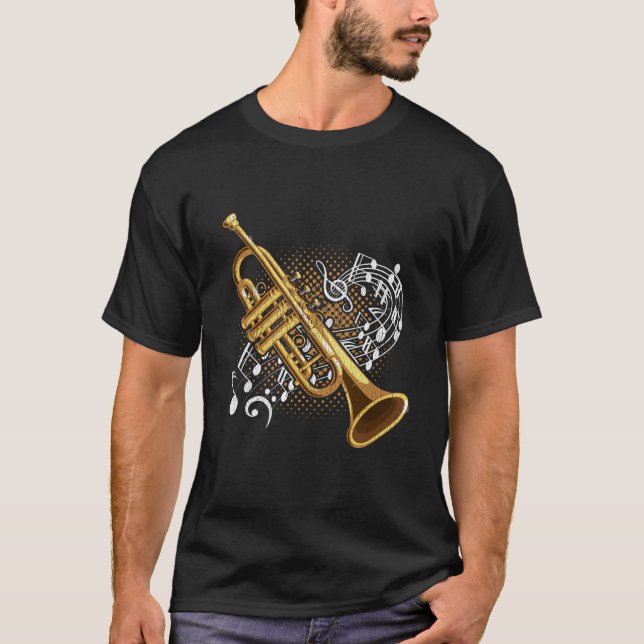Camiseta Tambor Musical Notes Jazz Music Art (Frente)