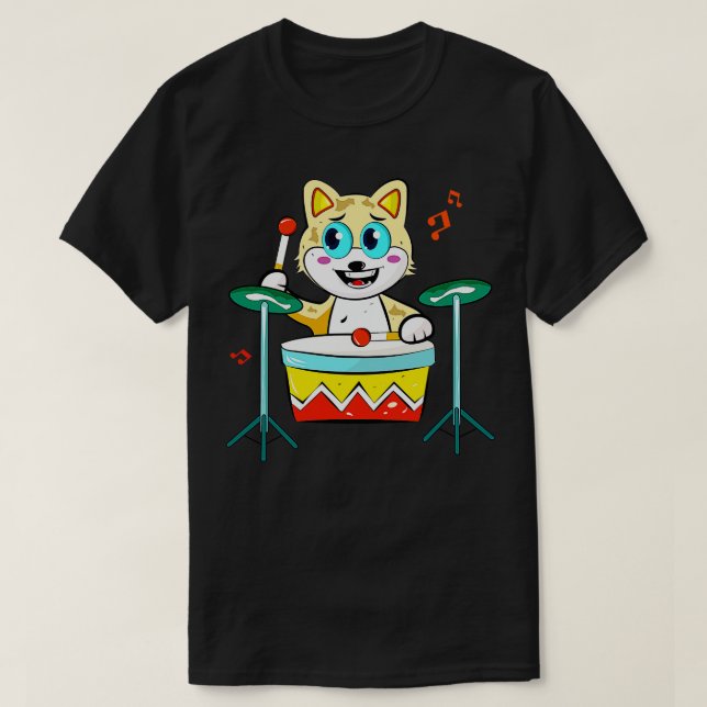 Camiseta Tambores de Brincar de Gato (Frente do Design)