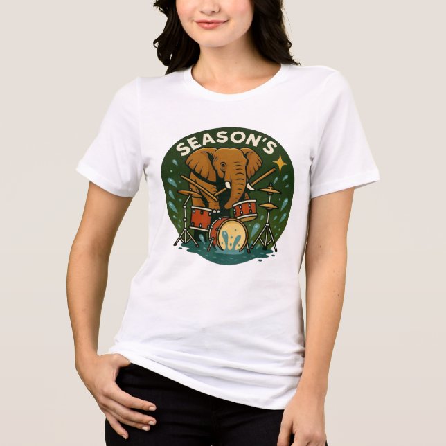 Camiseta Tambores de elefante com água salgada (Frente)