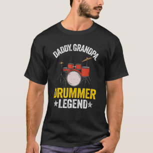 Camiseta Tambores de lenda do Pai Vovô Drummer Vintage Dr.