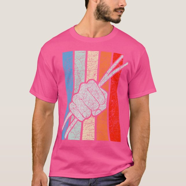 Camiseta Tambores de Retrô - Ponta Percussão Drummer Drumst (Frente)