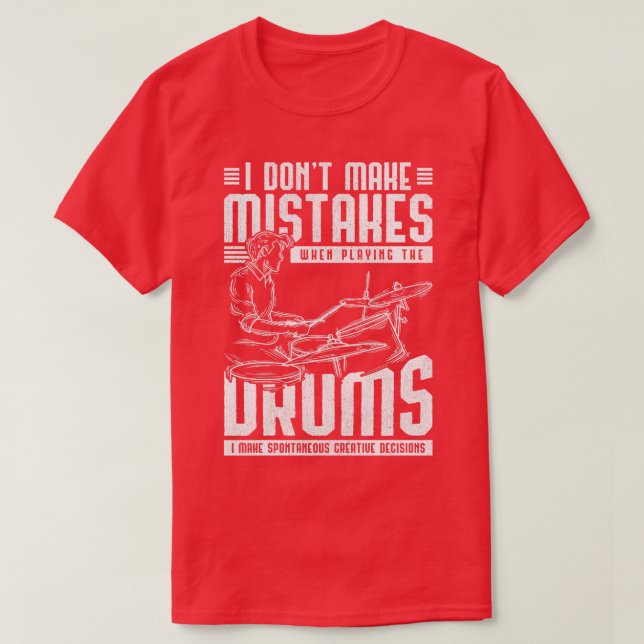 Camiseta Tambores Engraçados Dando Drummer Percussão (Frente do Design)