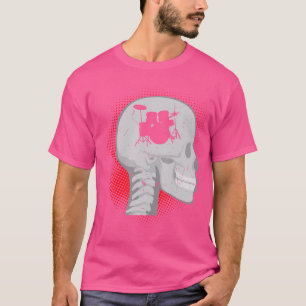 Camiseta Tambores No Baterista Da Cabeça