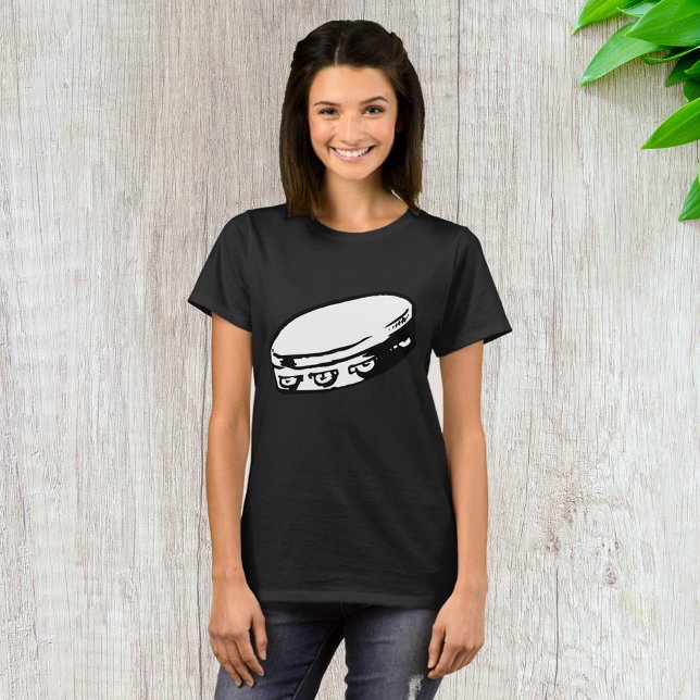Camiseta Tambourine Illustração Mulher Camisa-T (Criador carregado)