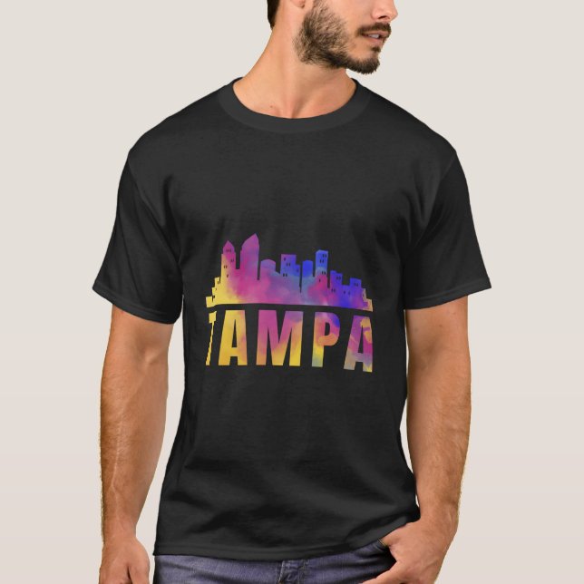 Camiseta Tampa Bay Skyline City Town Flórida Fl State Uam A (Frente)