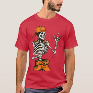 Camiseta Tampa Esqueleto Rocker Caveira Skater Halloween Le