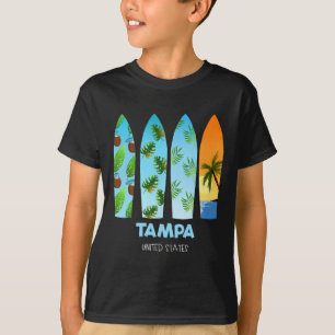 Camiseta Tampa Estados Unidos Surfismo Prancha de Surfe