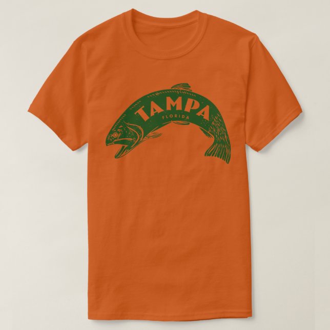 Camiseta Tampa Florida Fish Wordmark Green (Frente do Design)