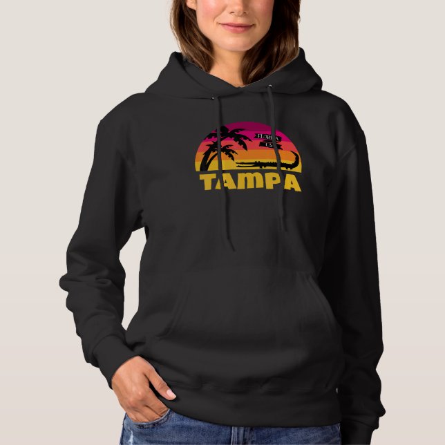 Camiseta Tampa Florida Retro Sunset E Alligator (Frente)