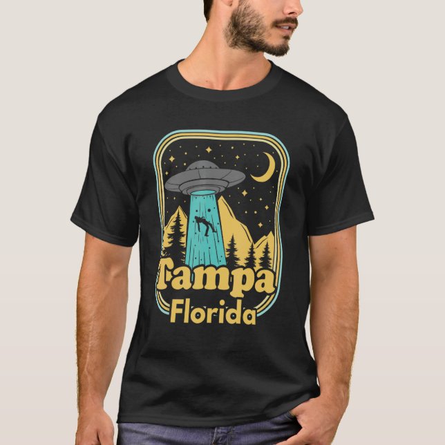 Camiseta Tampa Florida Ufo Alienígena Hunter 80s Orgulho Es (Frente)