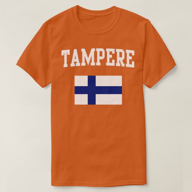 Camiseta Tampere Finlândia Flag (Frente do Design)