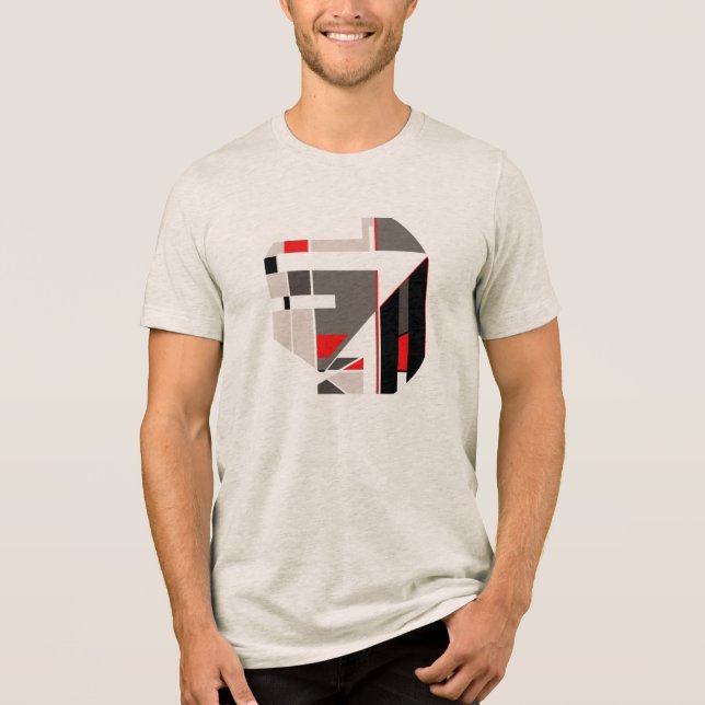 Camiseta Tan Brown Black Red Geométrico Abstrato MCM (Frente)