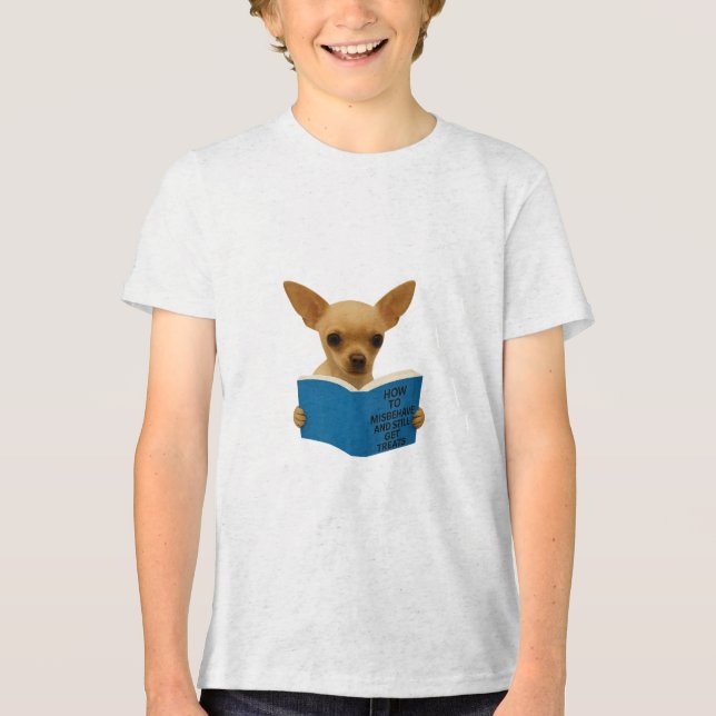 Camiseta Tan Chihuahua how to Misbehave  (Frente)
