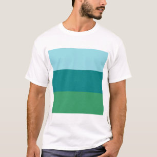 Camiseta Tanager Turquesa, Azul Teal e Verde Kelly Horiz