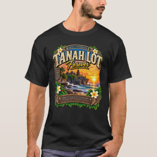Camiseta Tanah Lot Bali Para Sempre Arte de Viagem Vintage